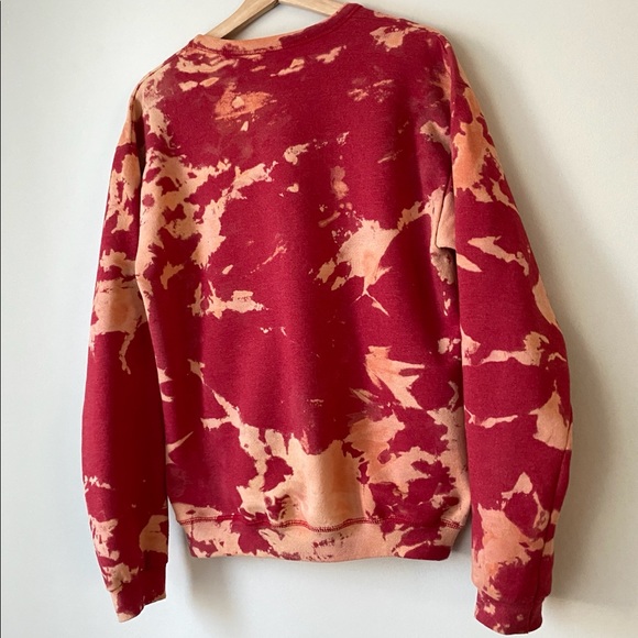 Tie Dye Womans Red Crewneck Sweater Size Small - Picture 6 of 14